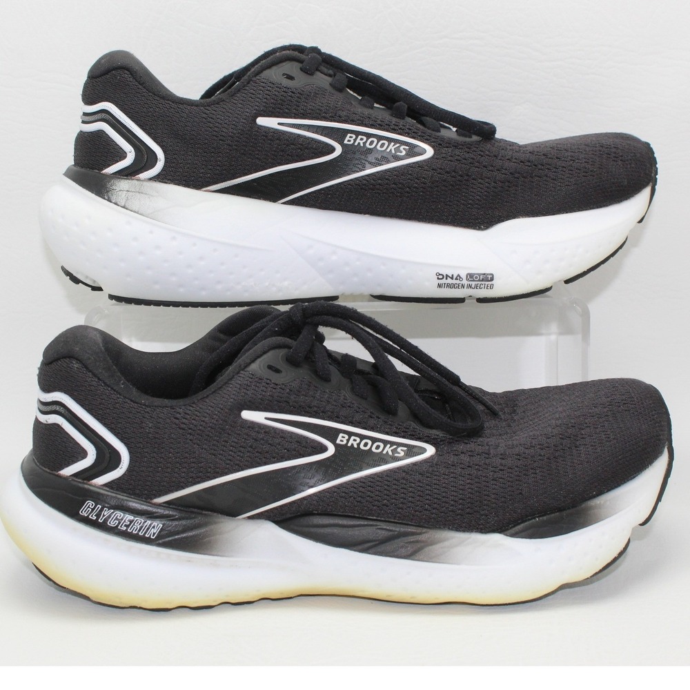 Brooks Glycerin 21 Womens Running Shoes Black White 1204081B090 Size 7.5